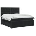 vidaXL Posteľ boxspring s matracom Čierna 140 x 200 cm Zamat