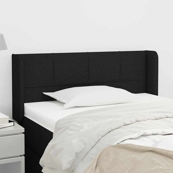 vidaXL Čelo postele so záhybmi čierne 83x16x78/88 cm látka