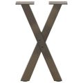 vidaXL Nohy konferenčného stolíka v tvare X, 2 ks, prírodná oceľ, 28 x (42-43) cm, oceľ