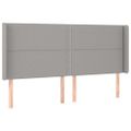 vidaXL Čelo postele s LED bledosivé 183x16x118/128 cm látka