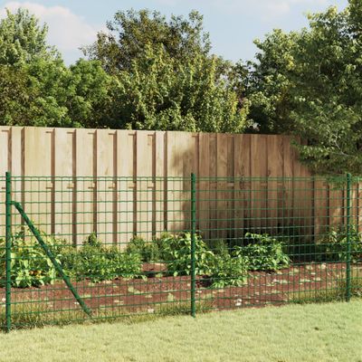 vidaXL Drôtený plot s prírubou, zelený 1,1x10 m