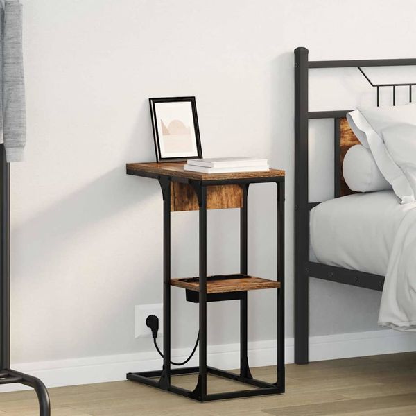 vidaXL Nočný stolík Dymová dub 41,5 x 26 x 60,5 cm Kompozitné drevo