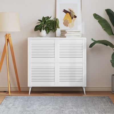 vidaXL Lamelové dvierka na skrinku 4 ks, biele 39,5x49,4 cm, borovica
