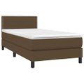 vidaXL Posteľný rám boxsping s matracom hnedý 80x200 cm látka
