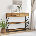 vidaXL Konzolový stôl Staré drevo 100 x 28 x 75 cm