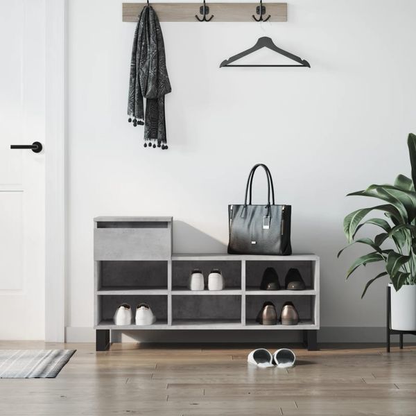 vidaXL Botník betónovo sivý 102x36x60 cm spracované drevo
