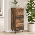 vidaXL Zásuvkový kabinet Staré drevo 33 x 34,5 x 90 cm