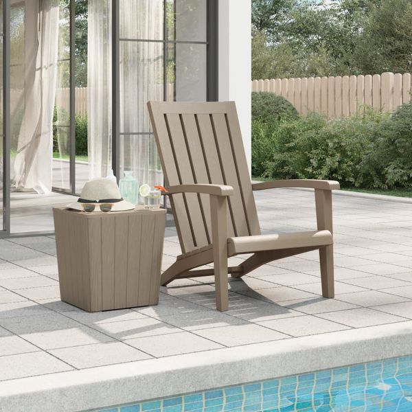 vidaXL Záhradná stolička Adirondack bledohnedá polypropylén