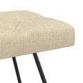 vidaXL Lavica s gombíkovým prešívaním Krémová 110 x 40 x 46 cm Látka