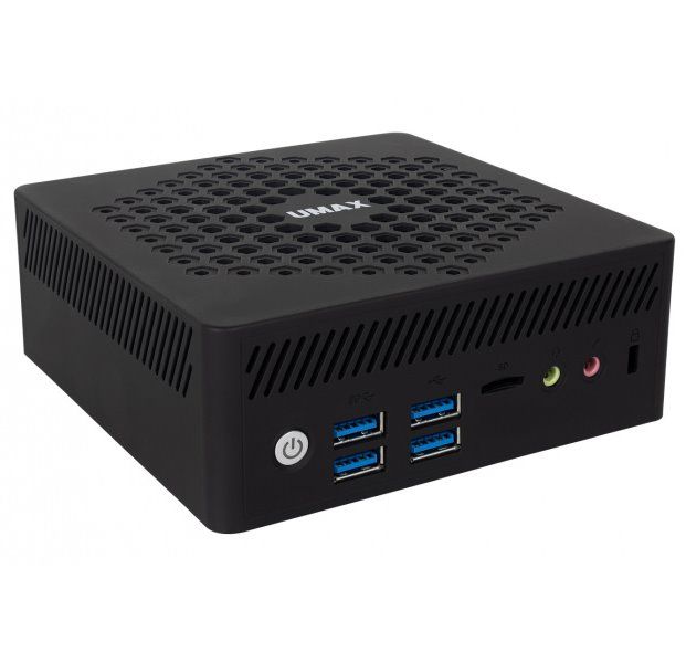 UMAX Mini PC U-Box N59 Pro/ N5095/ 8GB/ 256GB SSD/ HDMI/ DP/ 4x USB 3.0/ BT/ Wi-Fi/ 2x LAN/ W11 Pro Mini PC, Intel N5095, 8GB DDR4, 256GB SSD, Windows 11 Pro, bez ventilátoru, 2× GBit LAN, Wi-Fi AC, HDMI, VGA, DisplayPort