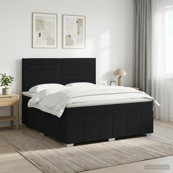 vidaXL Posteľ boxspring s matracom Čierna 140 x 190 cm Látka