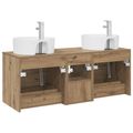 vidaXL Set kabinetov do kúpeľne 3 ks Dub artisan 49,5 x 44,5 x 65 cm