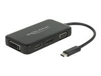 Externý video adaptér - USB-C - DVI, HDMI, DisplayPort, VGA - čierna