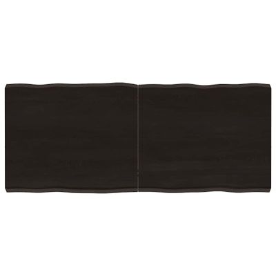 vidaXL Stolová doska tmavohnedá 120x50x(2-6)cm ošetrený masív hrany