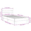 vidaXL Posteľný rám dymový dub 75x190 cm kompozitné drevo a kov