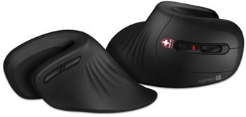 CONNECT IT FOR HEALTH ergonomická vertikálna myš, (+ 1x AA batéria zadarmo), bezdrôtová, ČIERNA