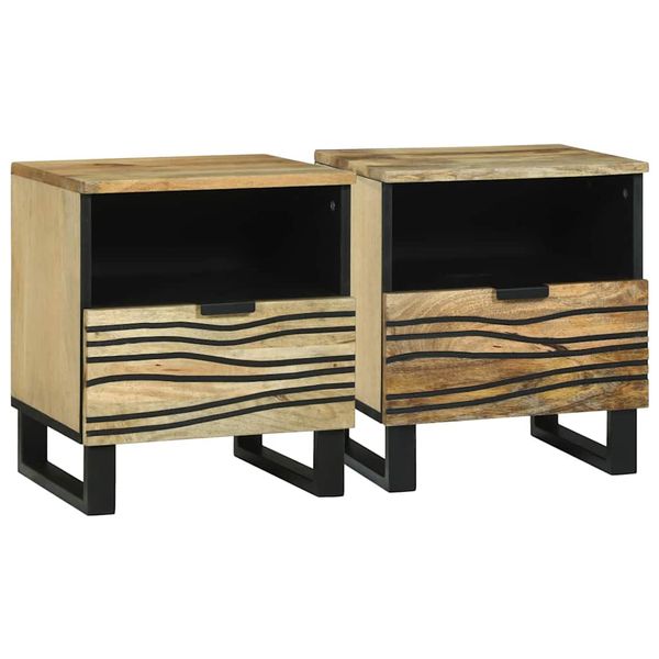 vidaXL Nočný stolík 2 pcs Prírodná 40 x 33 x 46 cm Kompozitné drevo