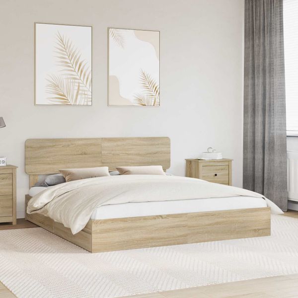vidaXL Úložná posteľ Sonoma dub 180 x 200 cm Kompozitné drevo