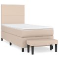 vidaXL Boxspring posteľ s matracom kapučínová 80x200 cm umelá koža