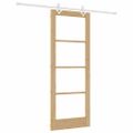 vidaXL Posuvné dvere 78 x 202 cm Masívne borovicové drevo a sklo