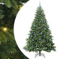 vidaXL Umelý vianočný stromček s 300 LED-i Zelená 210 cm PE a PVC