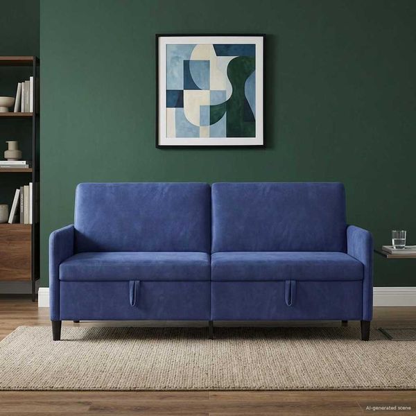 vidaXL Sofa s úložným priestorom Policajná modrá 192 x 78 x 87 cm