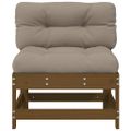 vidaXL Stredové pohovky s vankúšmi 2 ks medové borovicový masív