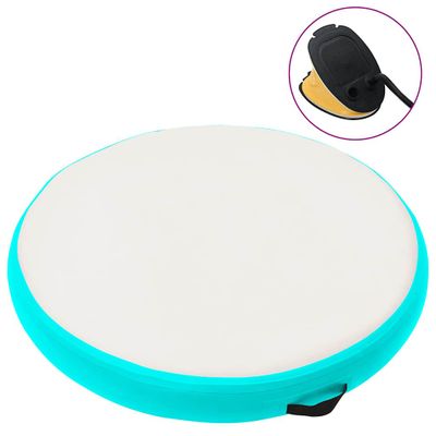 vidaXL Nafukovací gymnastický matrac s pumpou 100x100x10 cm PVC zelený