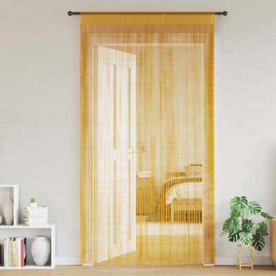 vidaXL String Curtains 2 ks Zlaté 140x250 cm