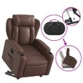 vidaXL Elektrické zdvíhacie sklápacie kreslo hnedé umelá koža