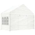 vidaXL Altánok so strechou, biely 20,07x4,08x3,22 m, polyetylén