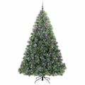 vidaXL Umelý vianočný stromček s 300 LED-i Zelená 240 cm PE a PVC