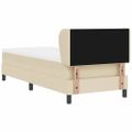 vidaXL Posteľ s pružinovým rámom Krémová 80 x 200 cm látka