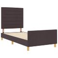 vidaXL Rám postele s čelnou doskou Tmavo hnedá 80 x 200 cm látka