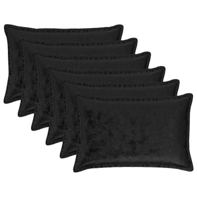 vidaXL Poťah na podložku 6 pcs HOUTEN Čierna 50 x 75 cm Flanel