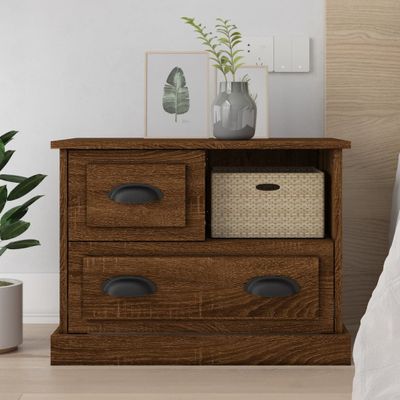 vidaXL Nočný stolík hnedý dub 60x39x45 cm