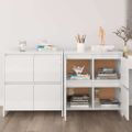vidaXL Komody 2 ks lesklé biele 70x41x75 cm drevotrieska
