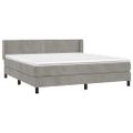 vidaXL Posteľný rám boxsping s matracom bledosivý 160x200 cm zamat