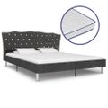 vidaXL Posteľ s matracom s pamäťovou penou tmavosivá 160x200cm látková