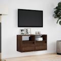vidaXL TV nástenné skrinky s LED svetlami 2 ks hnedý dub 41x31x45 cm