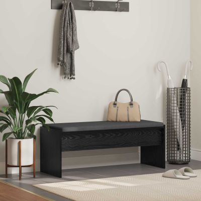vidaXL Predsieňová lavica s vankúšom Čierny dub 103 x 38 x 40 cm