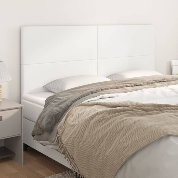 vidaXL Čelo postele biele 200x5x118/128 cm umelá koža