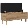 vidaXL Úložná lavička s vankúšom Dub artisan 102 x 42 x 46 cm