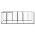 vidaXL Koterec pre psa čierny 330x110x110 cm oceľ