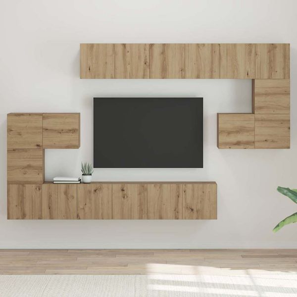 vidaXL Zostava TV skriniek 10 pcs Remeselný dub Kompozitné drevo