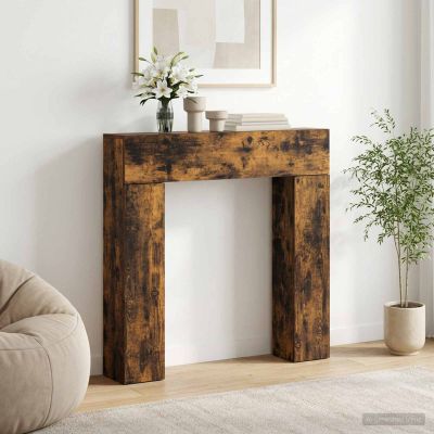 vidaXL Rám krbu Dymový dub 102 x 18 x 100,5 cm Kompozitné drevo