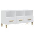 vidaXL TV stolík biely 102x36x50 cm spracované drevo
