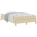 vidaXL Posteľ s pružinovým rámom s matracmi Krémová 120 x 190 cm látka