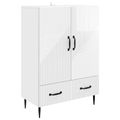 vidaXL Servírovacia skriňa Biela s vysokým leskom 66 x 34,5 x 95 cm