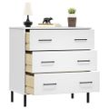 vidaXL Komoda s 3 zásuvkami biela 77x40x79,5 cm masívne drevo OSLO